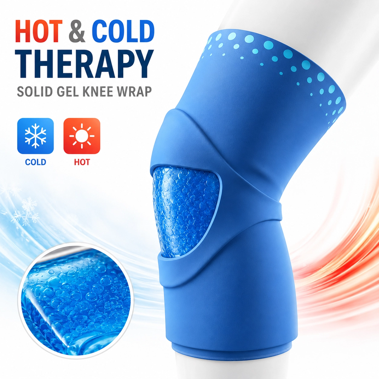 Solid Gel Knee Sleeve Hot Cold Therapy Compress Wrap Reusable